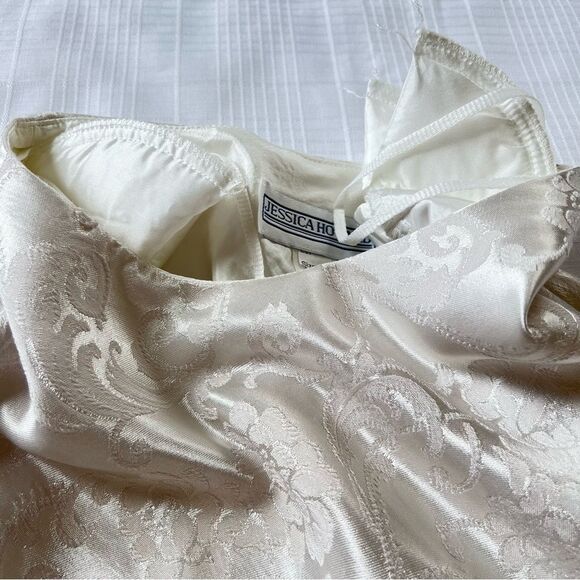 Vintage Jessica Howard Brocade Floral Princess Cut Cream Cocktail Dress - Picture 13 of 14
